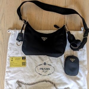 Authentic Black Prada Re-Edition 2005 Nylon bag